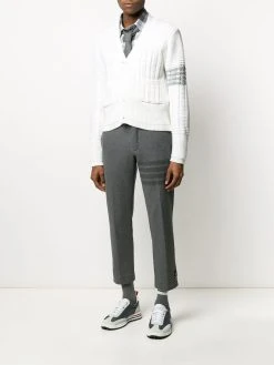 Thom Browne slim-fit tonal 4-Bar trousers