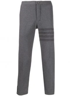Thom Browne slim-fit tonal 4-Bar trousers
