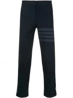 Thom Browne slim-fit tonal 4-Bar trousers