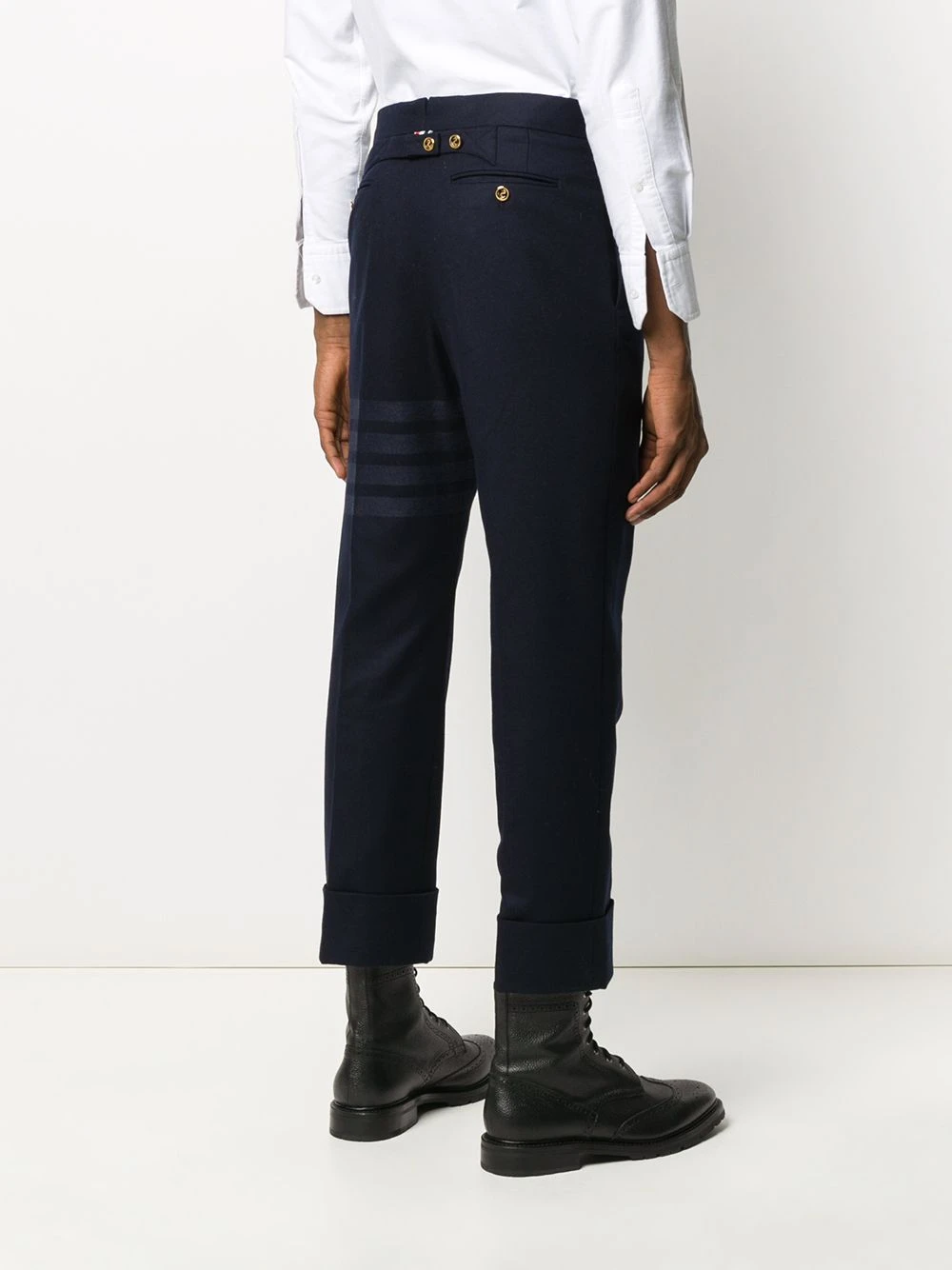 Cheap π Thom Browne Tonal 4 Bar flannel trousers tailored pants of men β 4 Thom Browne tonal 4-Bar flannel trousers