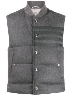 Thom Browne 4-Bar down-filled flannel gilet