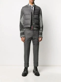 Thom Browne 4-Bar down-filled flannel gilet