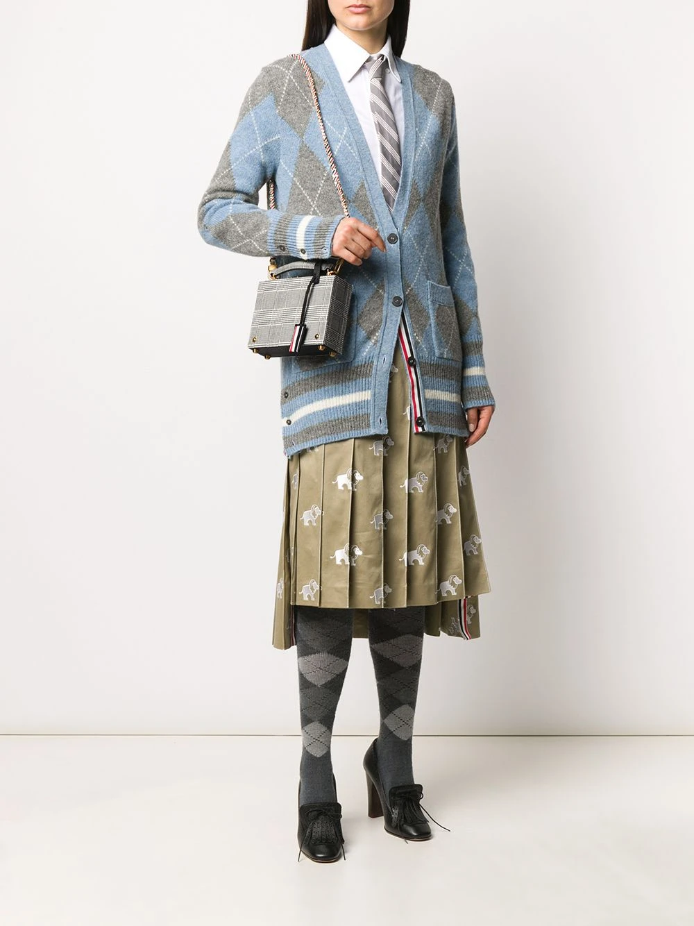 Best deal ✨ Thom Browne Micro Prince of Wales attaché case clutch bags of women 👍 2 Thom Browne micro Prince of Wales attaché case