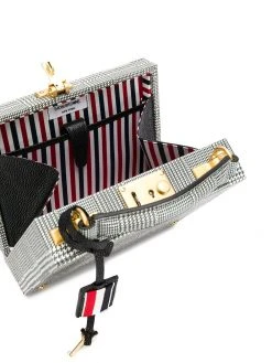 Best deal ✨ Thom Browne Micro Prince of Wales attaché case clutch bags of women 👍 9 Thom Browne micro Prince of Wales attaché case