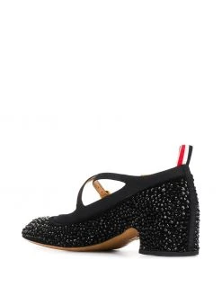 Thom Browne crisscross crystal Mary Jane pumps