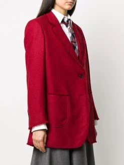 Thom Browne frayed narrow shoulder sack jacket