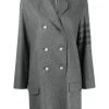 Thom Browne tonal 4-Bar double-breasted coat