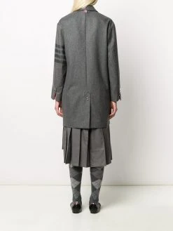 Thom Browne tonal 4-Bar double-breasted coat