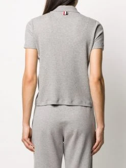 Discount ❤️ Thom Browne 4 Bar side insert ribbed polo shirt knitted tops of women ❤️ 8 Thom Browne 4-Bar side insert ribbed polo shirt