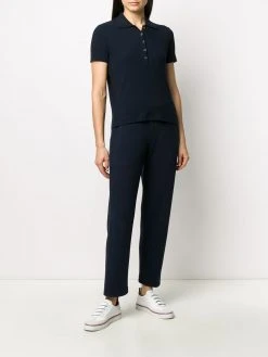 Thom Browne 4-Bar side insert ribbed polo shirt