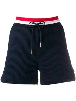 Thom Browne tricolour-waistband seersucker shorts