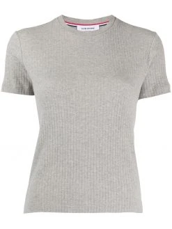 Thom Browne 4-Bar side insert ribbed T-shirt