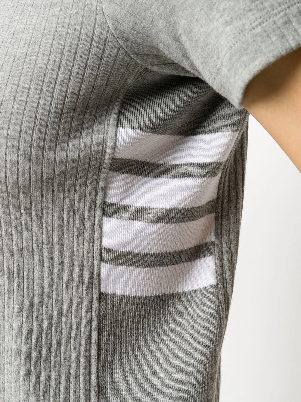 Brand new β Thom Browne 4 Bar side insert ribbed T shirt knitted tops of women π₯° 5 Thom Browne 4-Bar side insert ribbed T-shirt