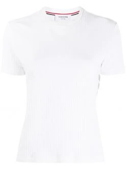 Thom Browne 4-Bar side insert ribbed T-shirt