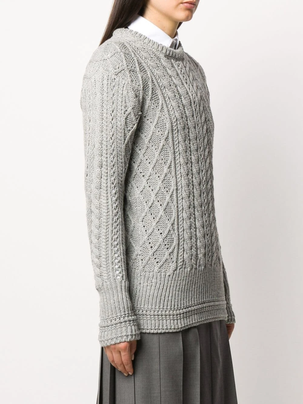 Cheap π Thom Browne 4 Bar Aran cable knit jumper knitted sweaters of women β 3 Thom Browne 4-Bar Aran cable knit jumper