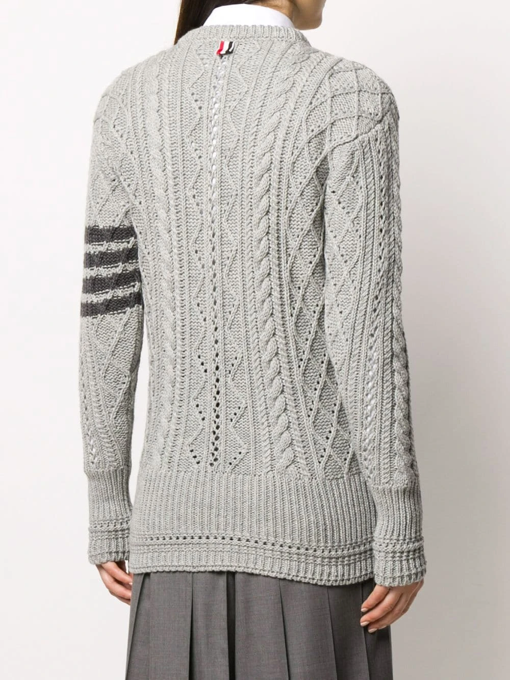 Cheap π Thom Browne 4 Bar Aran cable knit jumper knitted sweaters of women β 4 Thom Browne 4-Bar Aran cable knit jumper