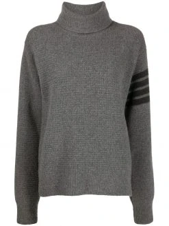 Thom Browne tonal 4-Bar roll neck jumper