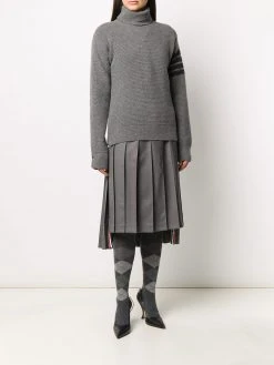 Thom Browne tonal 4-Bar roll neck jumper