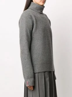 Thom Browne tonal 4-Bar roll neck jumper