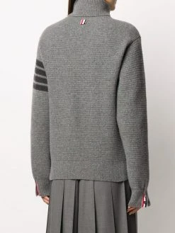 Thom Browne tonal 4-Bar roll neck jumper