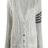 Thom Browne 4-Bar Aran cable knit cardigan