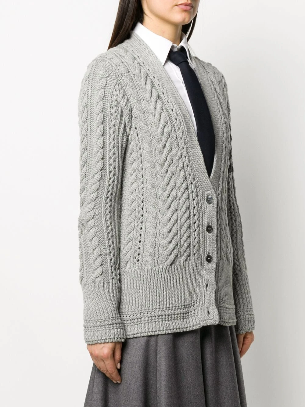Flash Sale 🔥 Thom Browne 4 Bar Aran cable knit cardigan cardigans of women 🌟 3 Thom Browne 4-Bar Aran cable knit cardigan