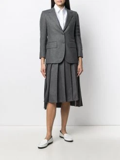 Thom Browne 4-Bar pleated flannel skirt