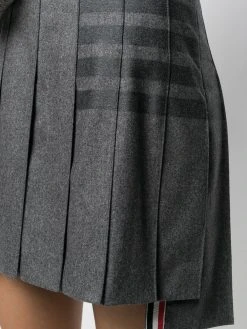 Thom Browne 4-Bar pleated flannel mini skirt