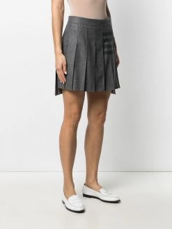 Thom Browne 4-Bar pleated flannel mini skirt