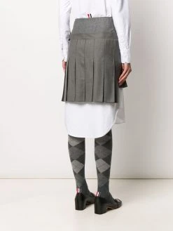 Thom Browne mini pleated skirt with yoke in super 120's twill