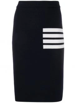 Thom Browne 4-Bar links stitch pencil skirt