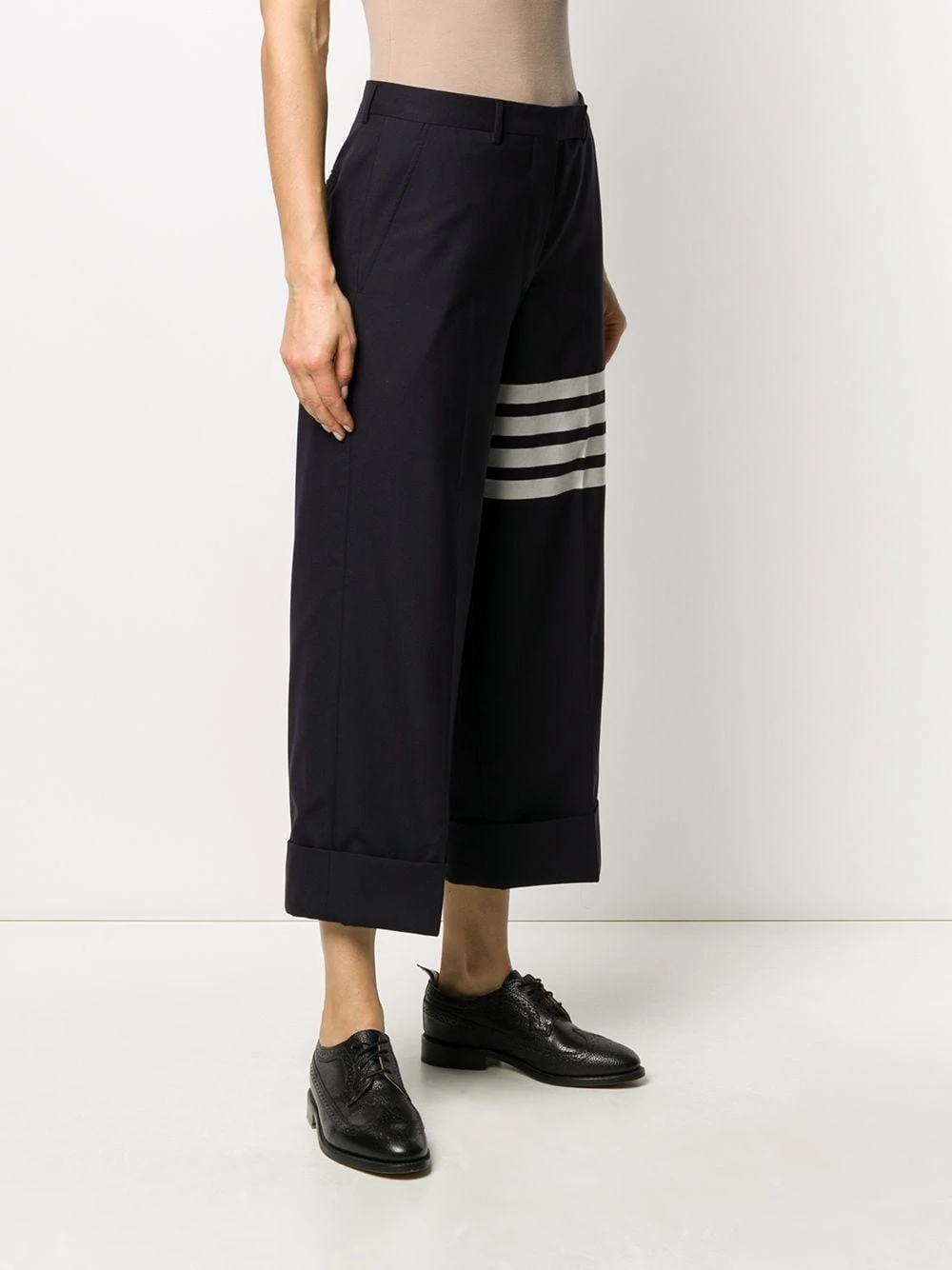 Wholesale π₯° Thom Browne 4 Bar wool suiting trousers cropped pants of women π₯° 3 Thom Browne 4-Bar wool suiting trousers