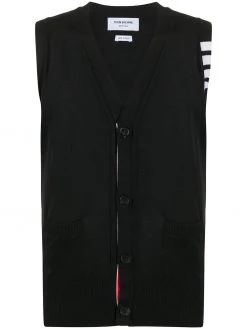 Thom Browne 4-Bar sleeveless V-neck cardigan