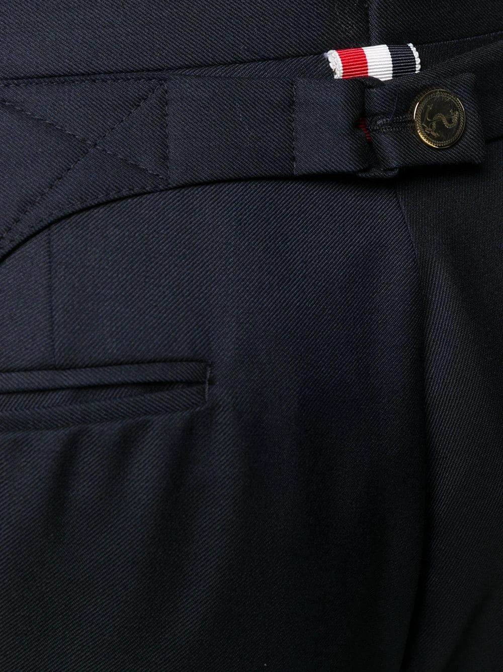 Promo ✨ Thom Browne Super 120s twill trousers cropped pants of men ⌛ 5 Thom Browne super 120s twill trousers