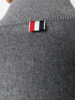 Thom Browne tonal 4-Bar flannel bomber jacket