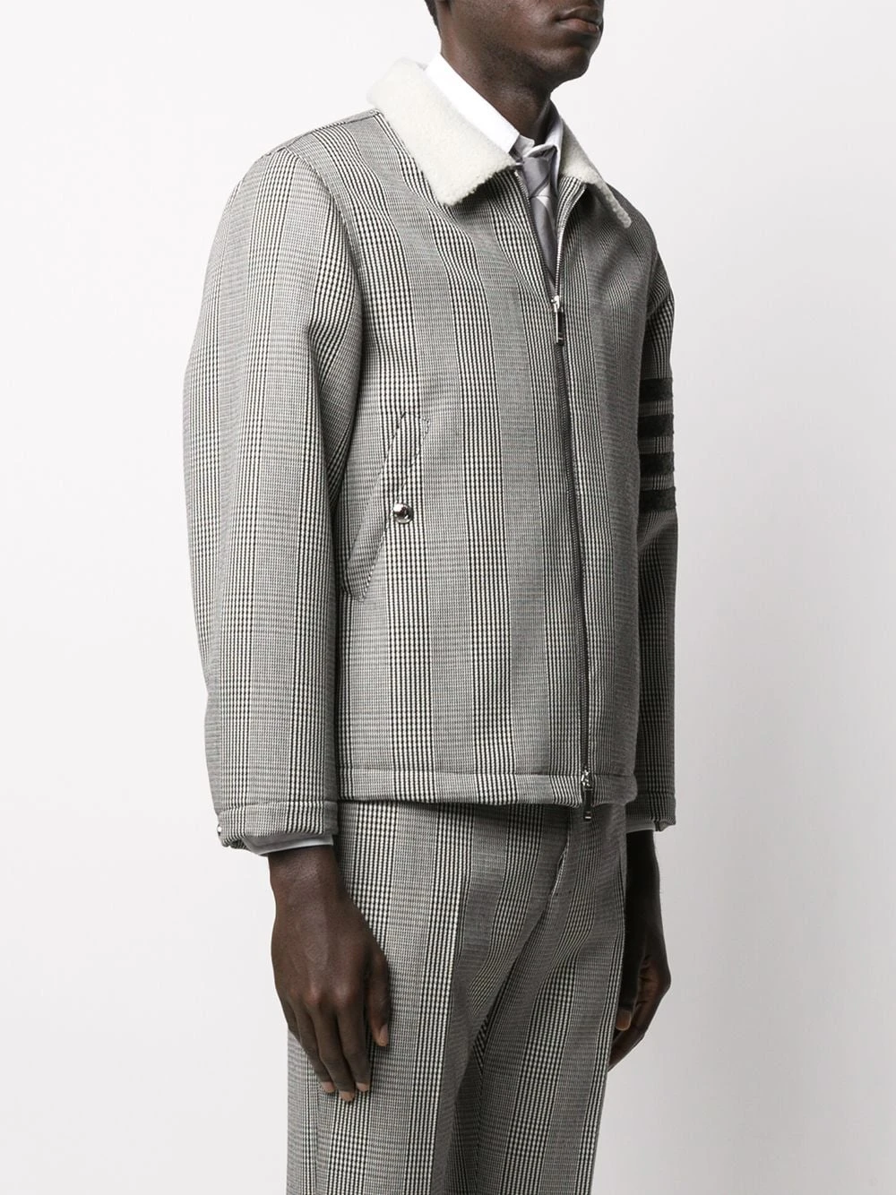 Deals ✨ Thom Browne 4 Bar shearling lined flight jacket bomber jackets of men ✨ 3 Thom Browne 4-Bar shearling lined flight jacket