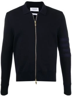 Thom Browne tonal 4-Bar Shetland bomber jacket