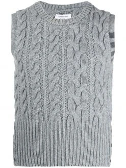 Thom Browne 4-Bar Fun-Mix Aran cable vest