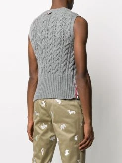 Thom Browne 4-Bar Fun-Mix Aran cable vest