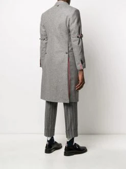 Thom Browne removable-grosgrain armband Chesterfield overcoat