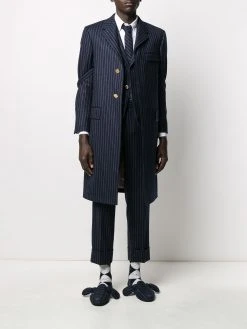 Thom Browne chalk stripe Chesterfield overcoatcoat