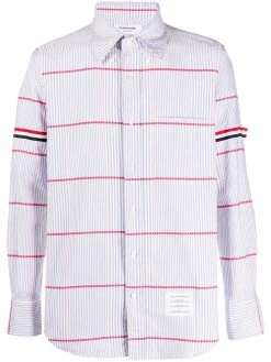 Thom Browne check grosgain armband Oxford shirt