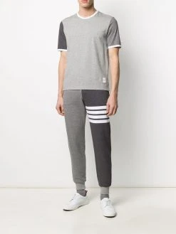 Thom Browne tonal short-sleeve cotton ringer T-shirt