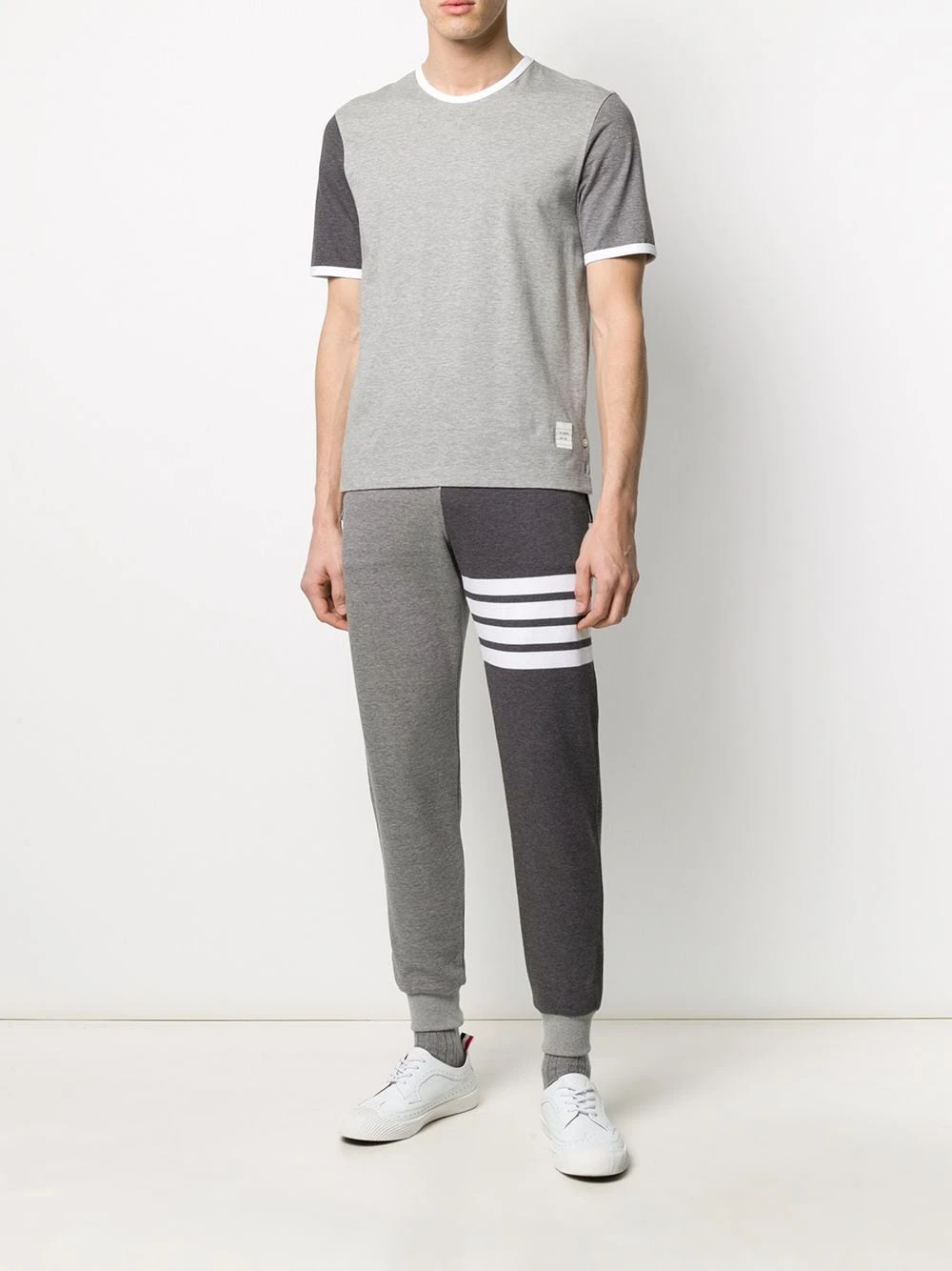 Wholesale β Thom Browne Tonal short sleeve cotton ringer T shirt t-shirts of men π₯ 2 Thom Browne tonal short-sleeve cotton ringer T-shirt