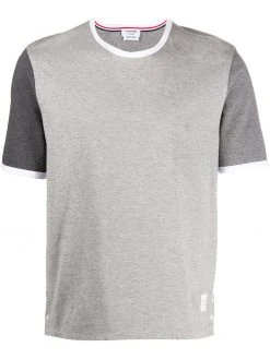 Thom Browne tonal short-sleeve cotton ringer T-shirt