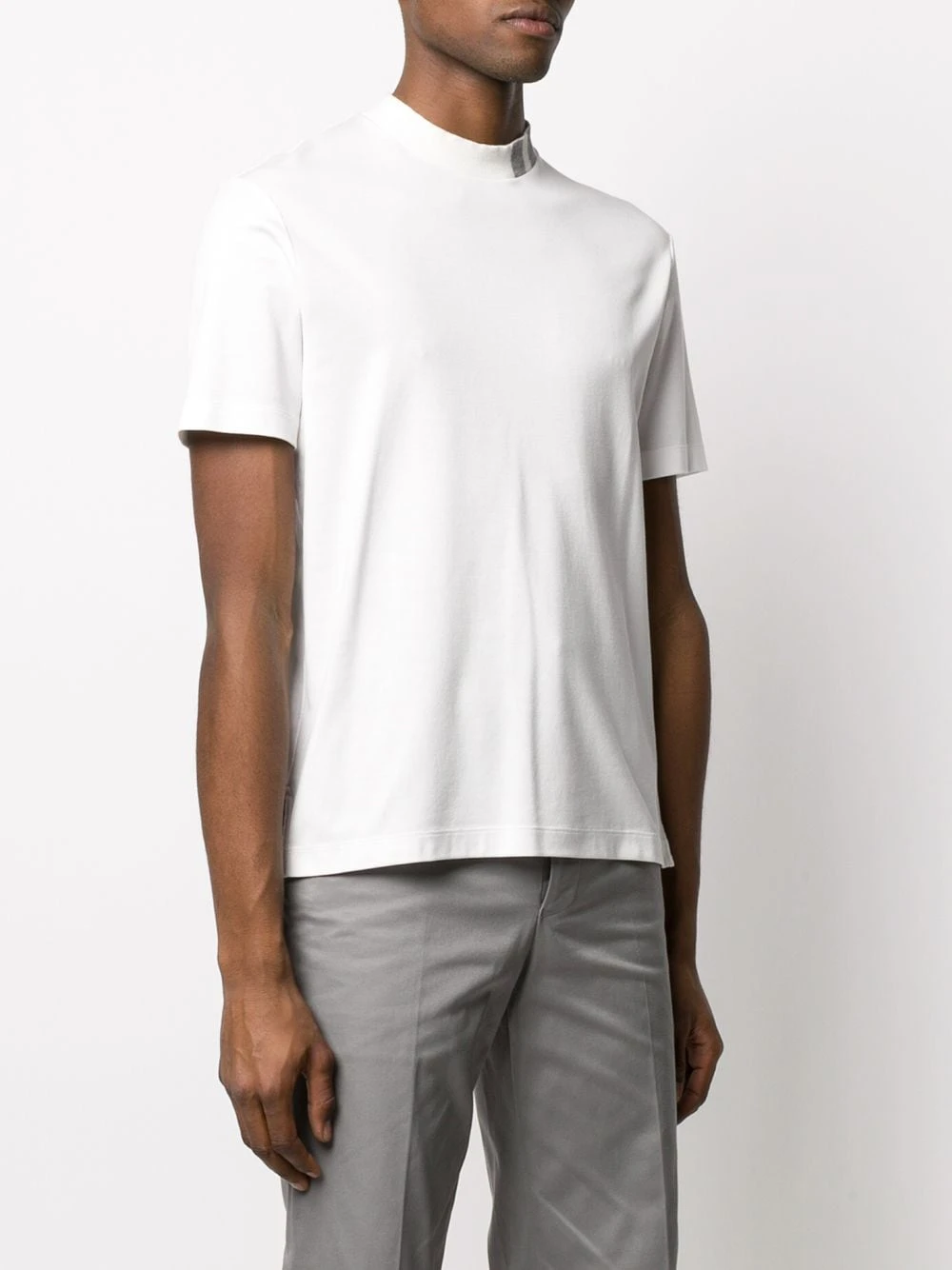 Buy ✨ Thom Browne 4 Bar intarsia mock neck T shirt t-shirts of men ✔️ 3 Thom Browne 4-Bar intarsia mock-neck T-shirt