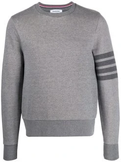 Thom Browne 4-Bar crew-neck loopback-cotton sweatshirt