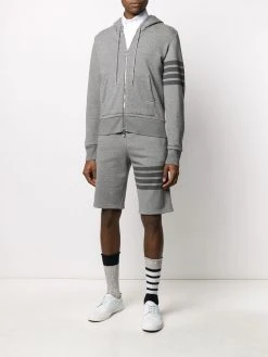 Thom Browne 4-Bar zip-up loopback-cotton hoodie