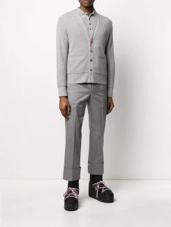Thom Browne V-neck cashmere piqué cardigan