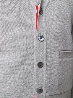 Thom Browne V-neck cashmere piqué cardigan